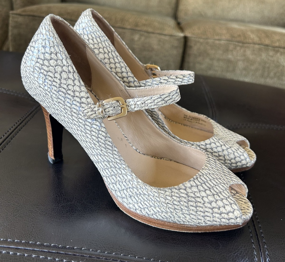 Cole Haan Nike Air Leather Snakeskin Heels 6.5B